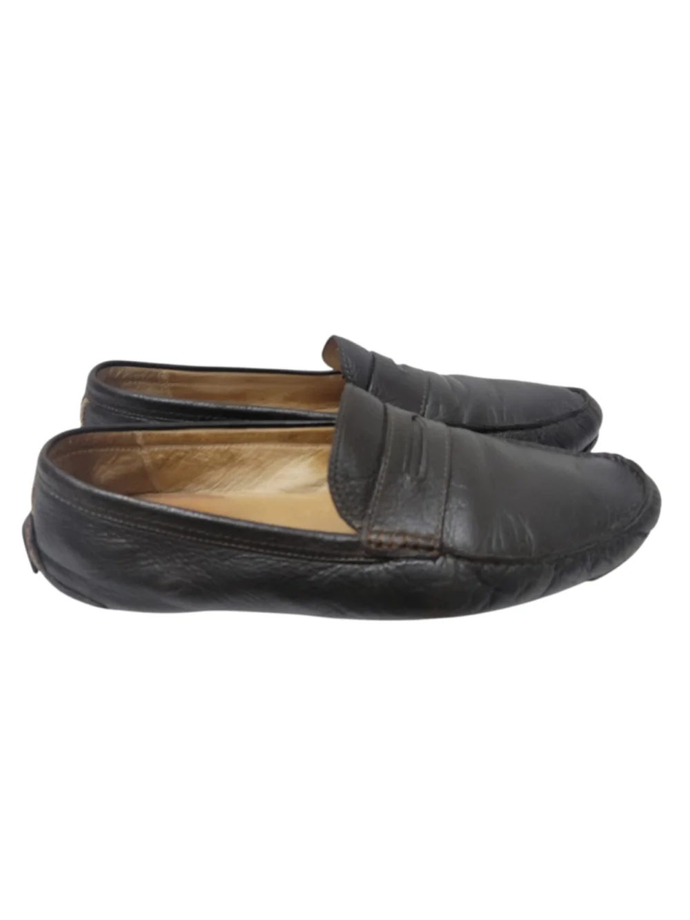 Coach Neal Men’s Slip-On Penny Loafers Drivers Brown Leather Rubber Soles 11.5M